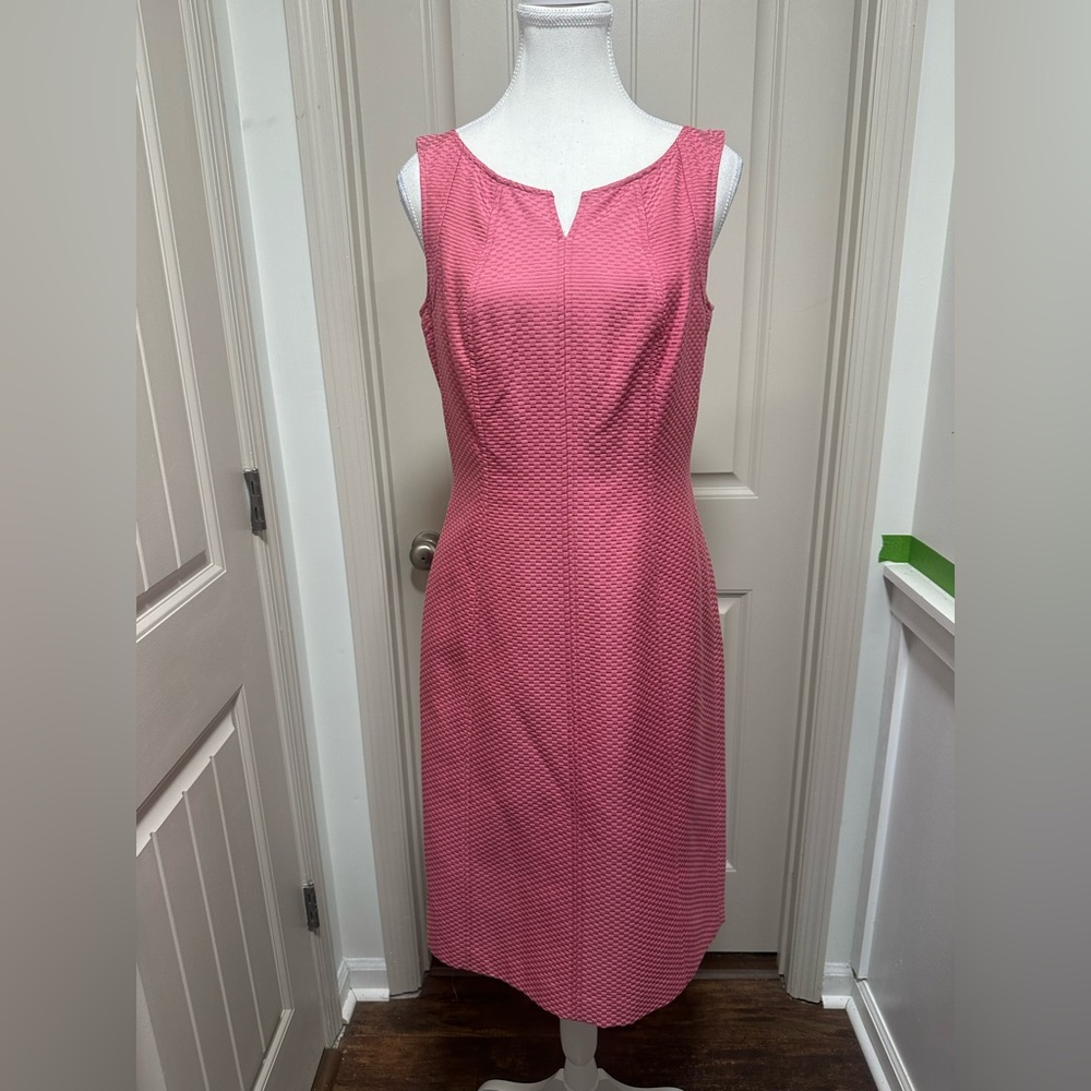 Talbots Pink Textured Midi Dress